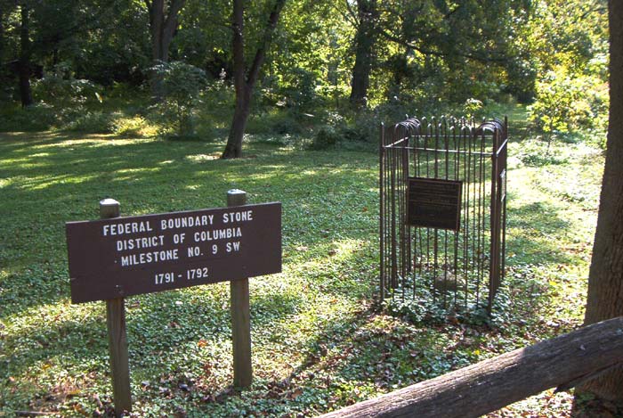 Boundary Stone SW9, located in Benjamin Banneker Park in Falls Church, VA