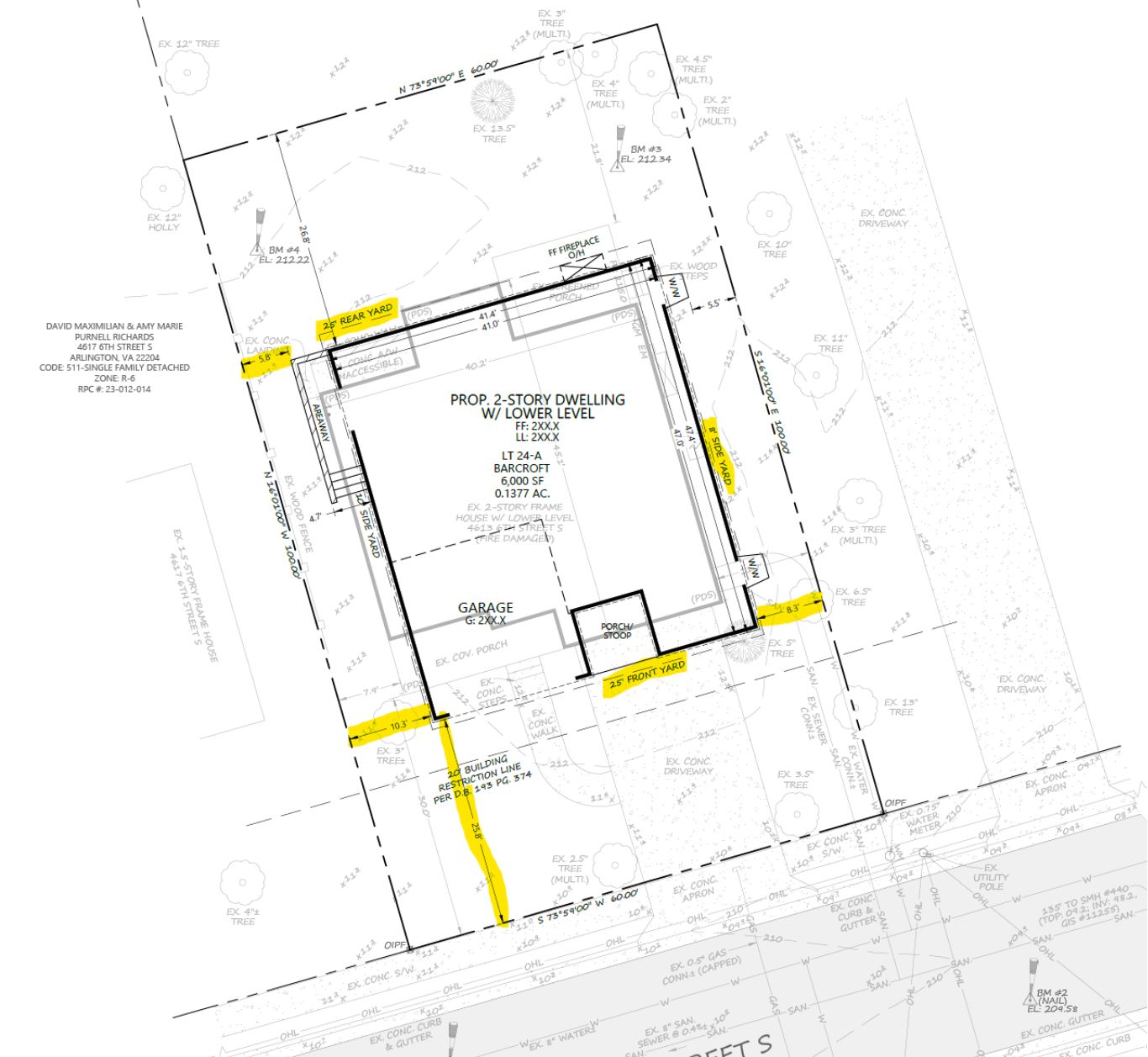 Arlington County preliminary lot layout