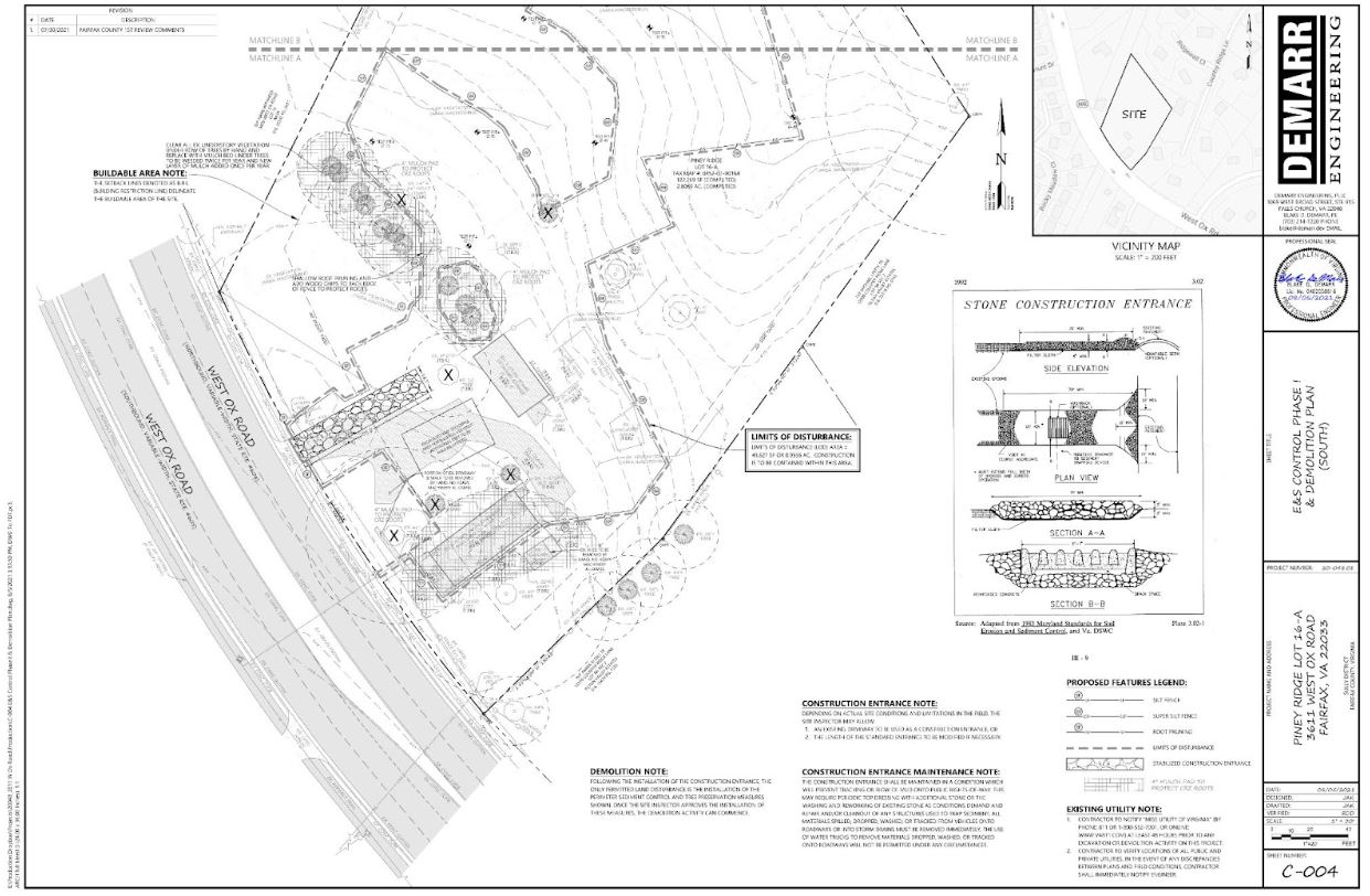 SWM Site Plan showing the Limits of Land Disturbance on construction project