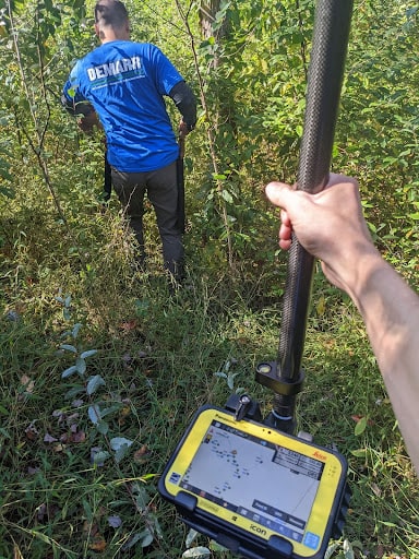 Performing a topographic survey on a property with overgrown vegetation