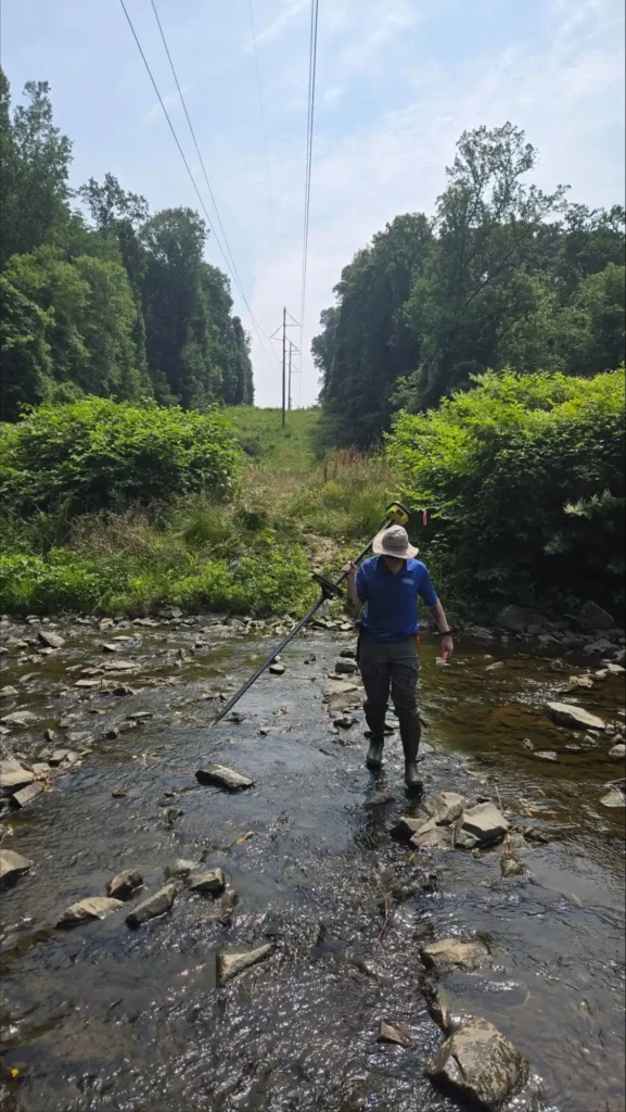 DeMarr Engineering surveying a Wetland Flag Delineation along Pimmit Run in McLean, VA