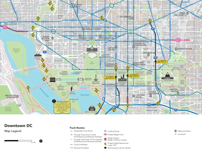 Downtown DC Truck Route Map